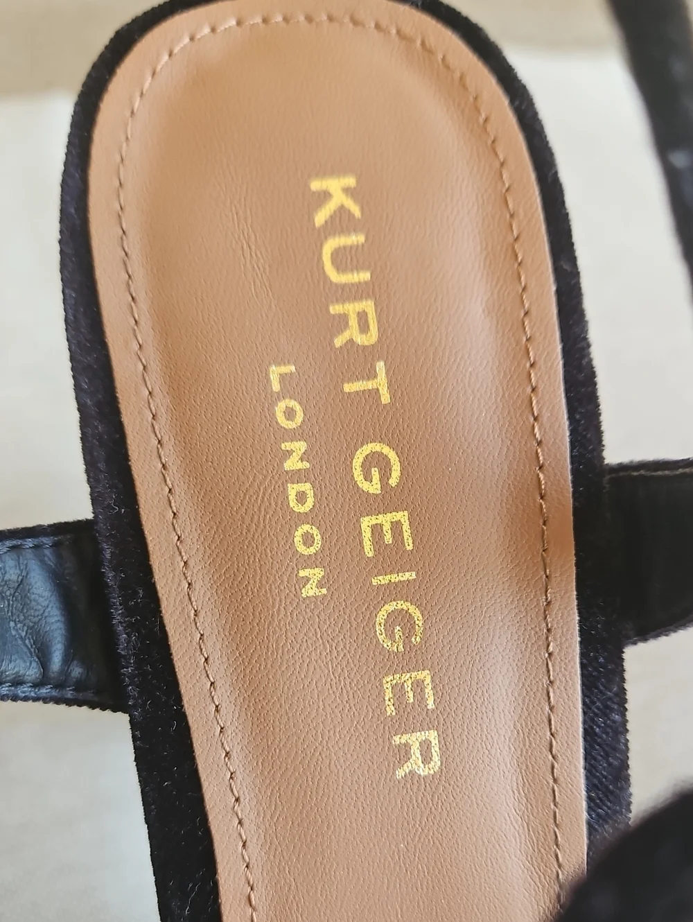 Kurt Geiger Black Velvet Bow Kensington Platform Sandal